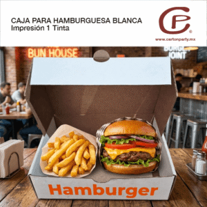 Caja para hamburguesa blanca