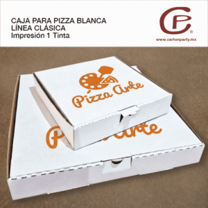 Caja para pizza BLANCA IMPRESA 1 TINTA