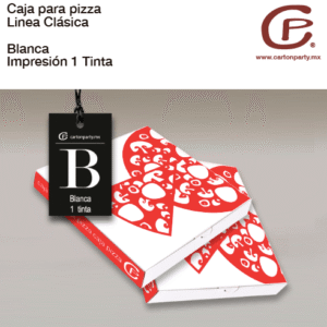 Caja para pizza BLANCA IMPRESA 1 TINTA