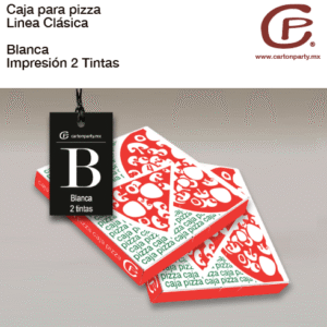Caja para pizza BLANCA IMPRESA 2 TINTAS