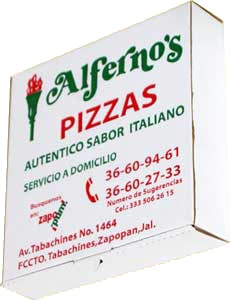Alfernos 1 caja para pizza 1 tinta