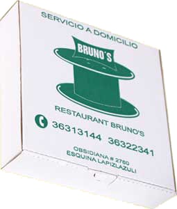 Brunos 2 caja para pizza 1 tinta
