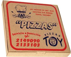 Javs Toy caja para pizza 2 tintas