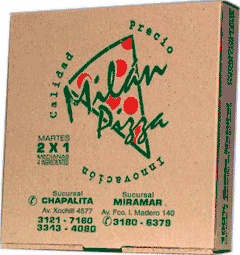 Milán Pizza caja pizza 2 tintas