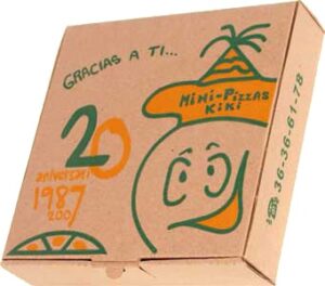 Kiki mini pizzas caja para pizza 2 tintas
