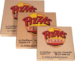 Pizzas Plaza caja para pizza 3 tintas