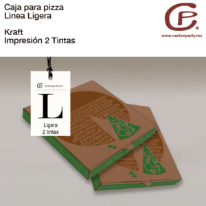 Caja para pizza LIGERA IMPRESA 2 TINTAS