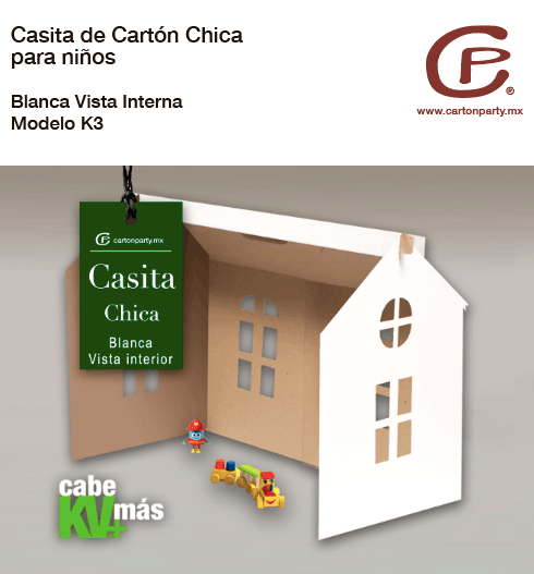 Casita de cartón chica para niños K3 - Imagen 2