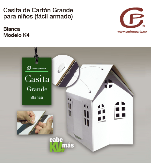 Casita de cartón grande para niños K4 - Imagen 3