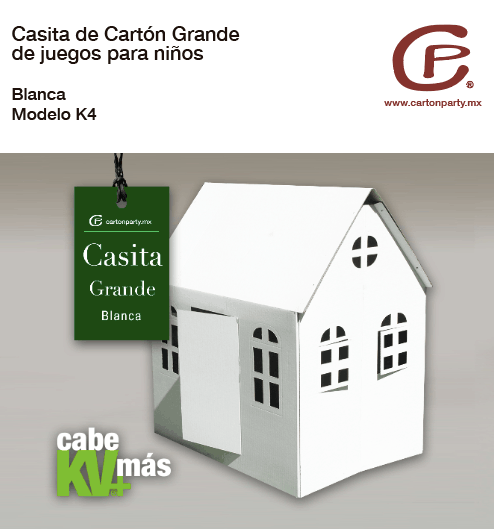 Casita de cartón grande para niños K4 - Imagen 2