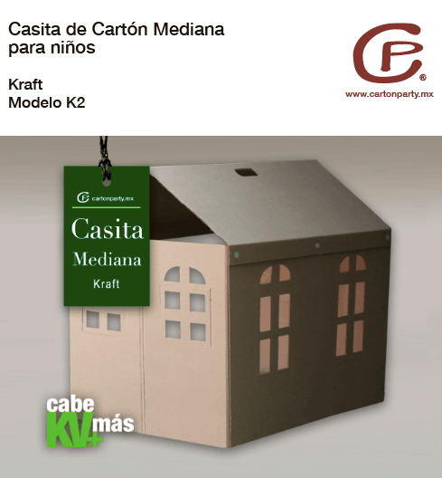 Casita de cartón mediana para niños K2 - Imagen 2