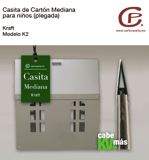 Casita de cartón mediana para niños K2 - Imagen 4