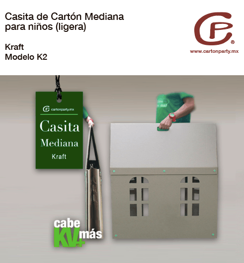Casita de cartón mediana para niños K2 - Imagen 5