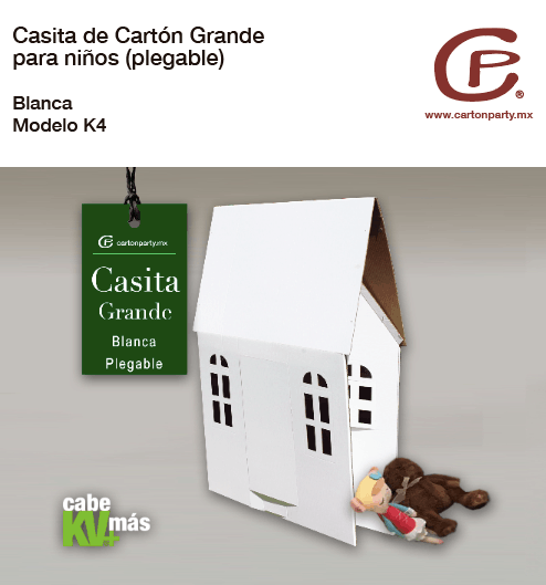 Casita de cartón grande para niños K4 - Imagen 4