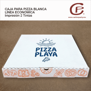 Caja para pizza ECONÓMICA BLANCA 2 Tintas