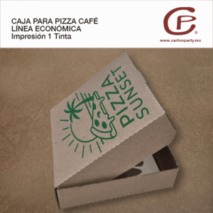 Caja para pizza ECONÓMICA CAFÉ 1 tinta
