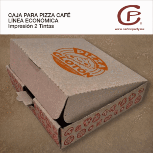 Caja para pizza ECONÓMICA CAFÉ 2 tintas