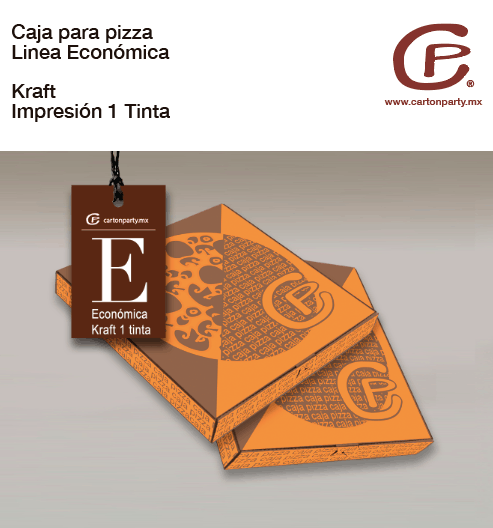 Caja para pizza ECONÓMICA CAFÉ 1 tinta