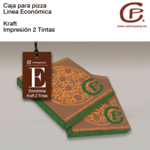 Caja para pizza ECONÓMICA CAFÉ 2 tintas