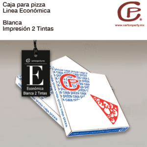 Caja para pizza ECONÓMICA BLANCA 2 Tintas