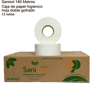Papel higienico gofrado blanco en rollo
