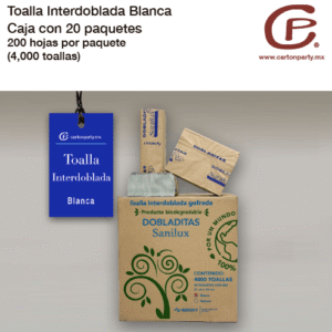 Toalla Interdoblada blanca para manos