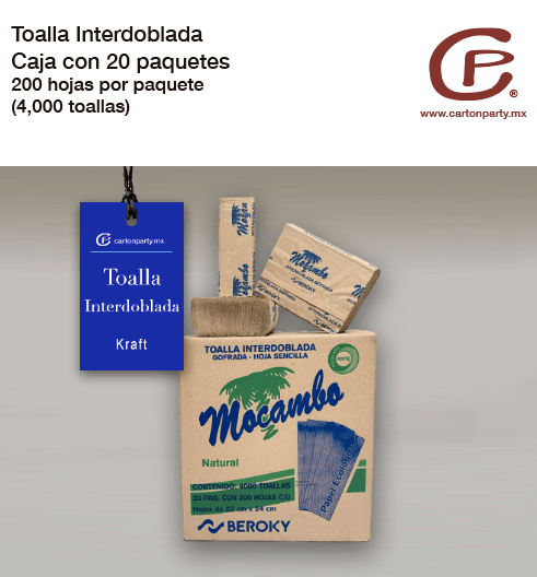 Toalla Interdoblada Natural para manos