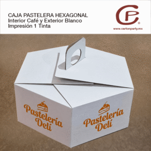 Caja para pastel hexagonal / Impresión 1 tinta