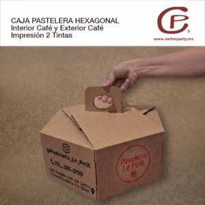 Caja para pastel hexagonal / Impresión 2 tintas