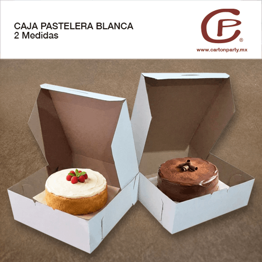 Caja para pastel de cartón blanca - Imagen 2