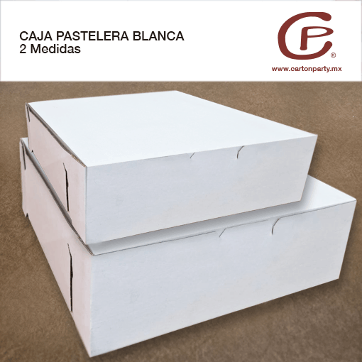 Caja para pastel de cartón blanca