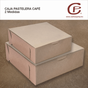 Caja para pastel de cartón café