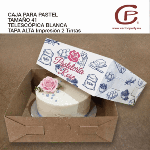 Caja para pastel telescópica impresa