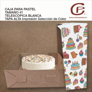Caja para pastel blanca impresión en selección / base y tapa