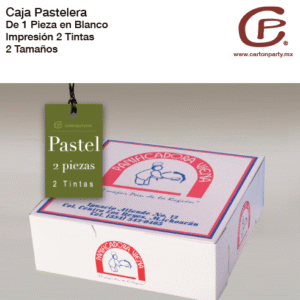 Caja para pastel blanca impresa 1 y 2 tintas