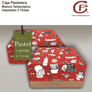 Caja para pastel telescópica impresa