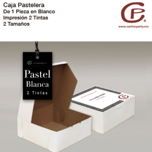 Caja para pastel de cartón blanca impresa 2 tintas