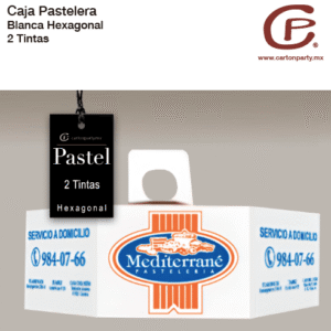 Caja para pastel hexagonal / Impresión 2 tintas