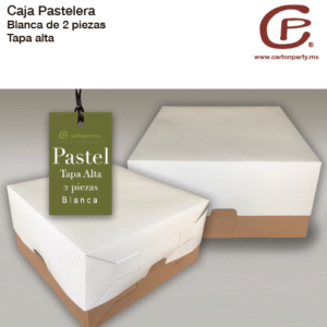 Caja para pastel telescópica blanca