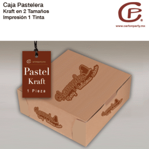 Caja para pastel de cartón café impresa 1 y 2 tintas