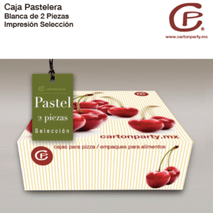 Caja para pastel blanca impresión en selección / base y tapa