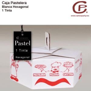Caja para pastel hexagonal / Impresión 1 tinta