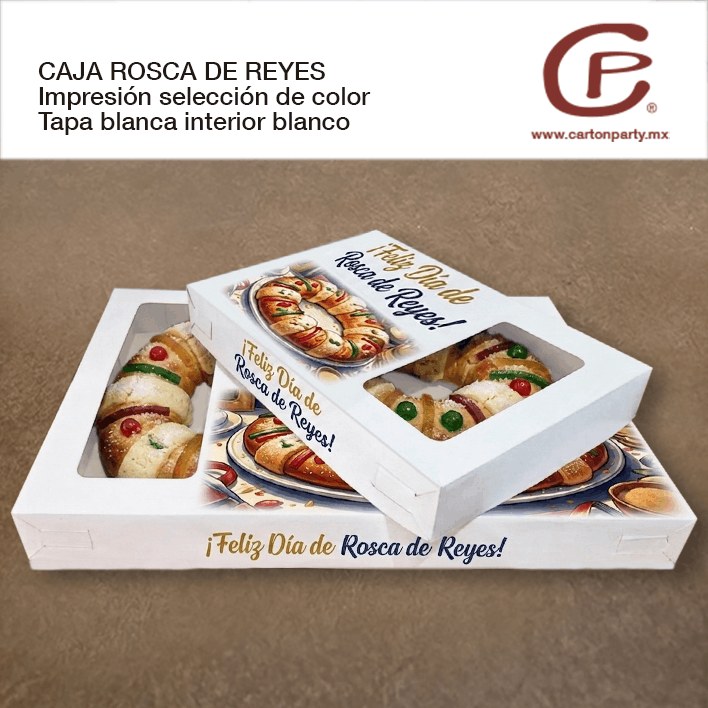Caja para rosca de reyes con tapa / Selección de color - Imagen 2