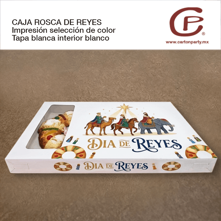Caja para rosca de reyes con tapa / Selección de color - Imagen 3