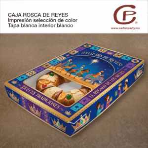 Caja para rosca de reyes con tapa / Selección de color