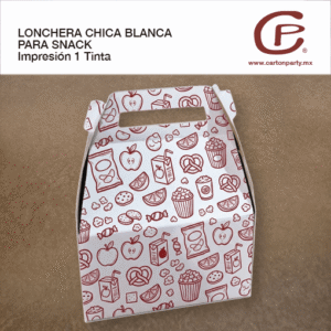 Lonchera Chica Blanca para Snack / Impresión 1 Tinta