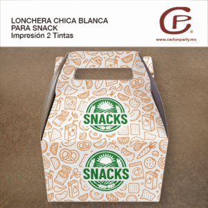 Lonchera Chica Blanca para Snack / Impresión 2 Tintas