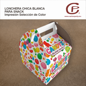 Lonchera Chica Blanca para Snack / Impresión Selección de Color