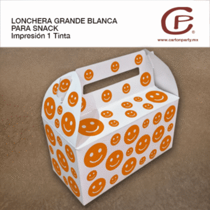 Lonchera Grande Blanca para Snack / Impresión 1 Tinta
