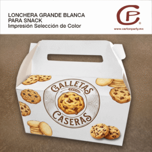 Lonchera Grande Blanca para Snack / Impresión Selección de Color